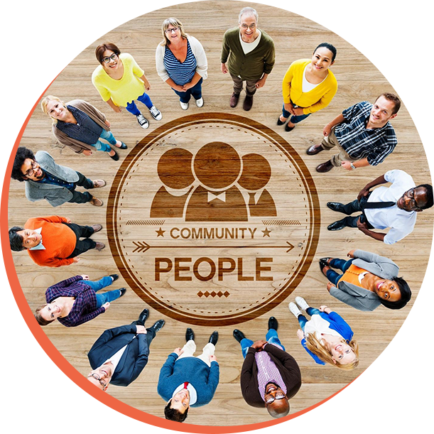 Multiethnic People Forming Circle and Community Concept