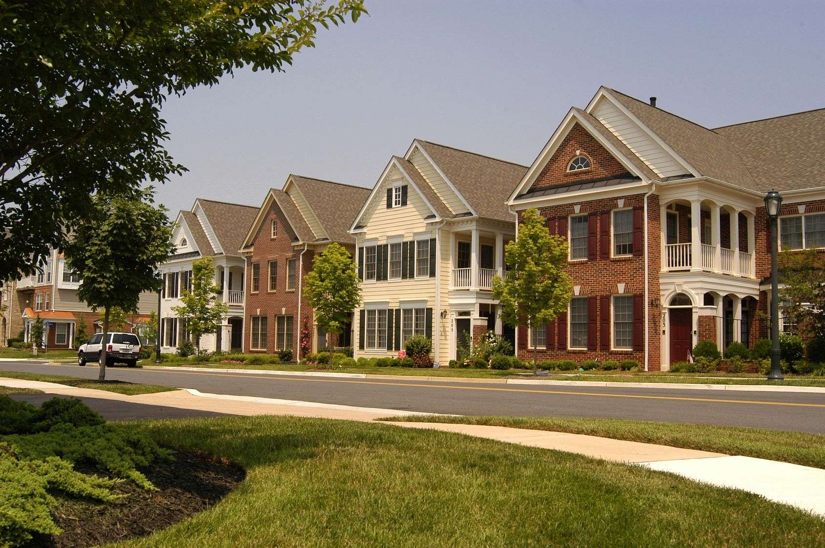 Modern American neighborhood of luxury homes